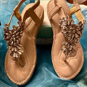 Pink jeweled sandals